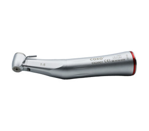 COXO RED RING CONTRA-ANGLE RATIO 1:5 EXTERNAL SPRAY WITH LIGHT FOR IMPLANTOLOGY C7-5S - Ref:332