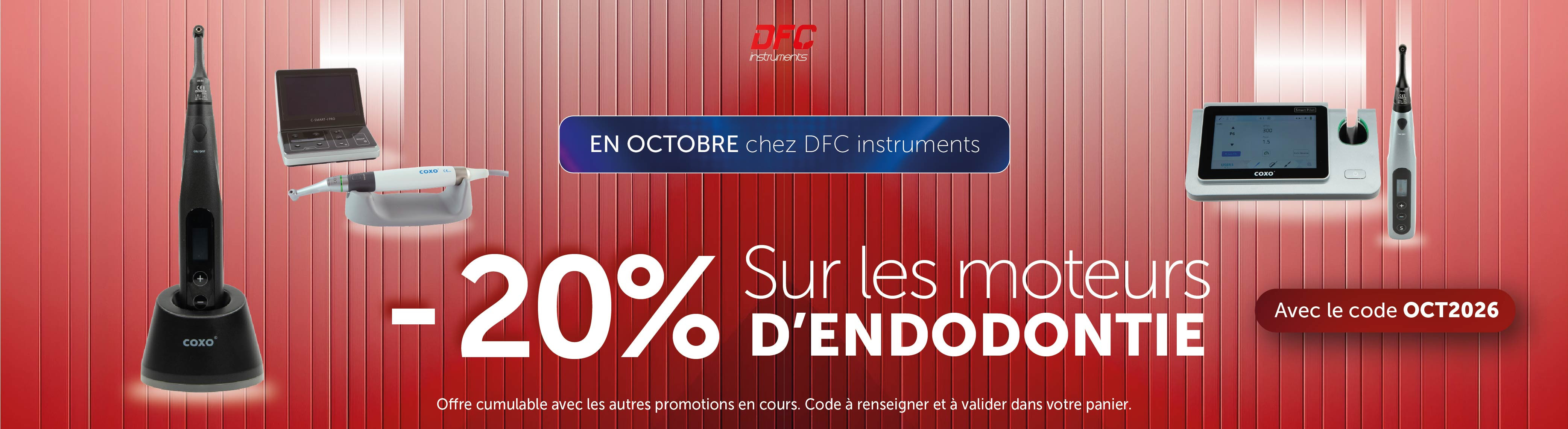 Promo Octobre 2026 -20% sur les moteurs d'endodontie