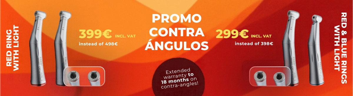 Exceptional Promotion on 2 Contra-angle Packs Red & Blue Ring!